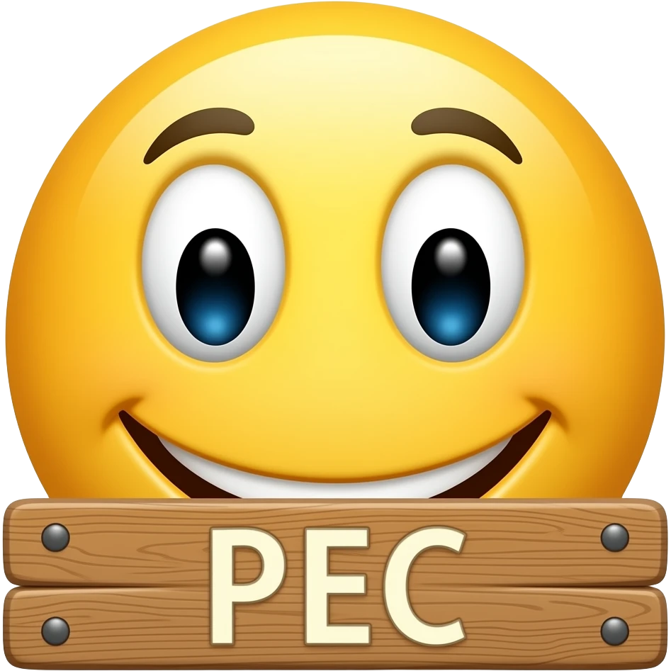 Смайлик с деревянной табличкой РЕС emoji