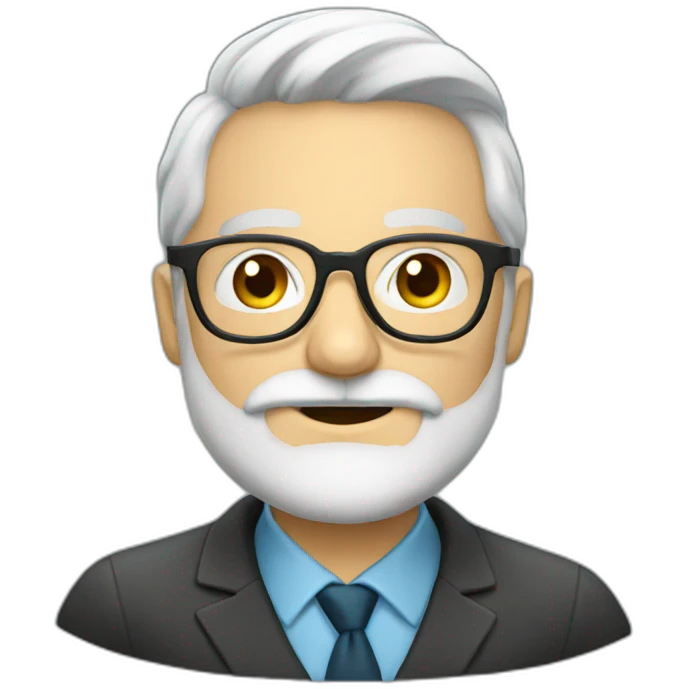 Professor with beard and glasses emoji