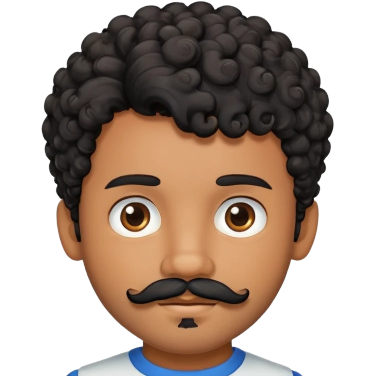 boy with curly short black hair and with beard and mustashe emoji