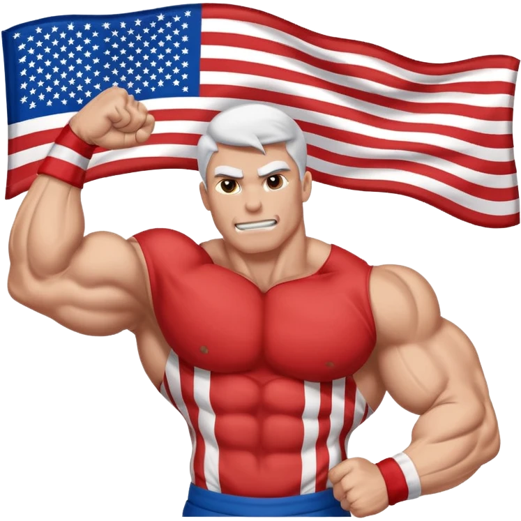 American flag flexing muscles emoji