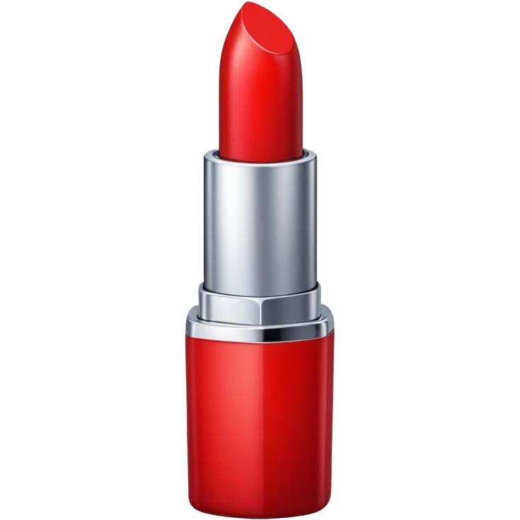 Generate a high-quality emoji of a red lipstick, realistic shape and color, smooth gradient colors, no facial features, simple white background, high-resolution.
 emoji