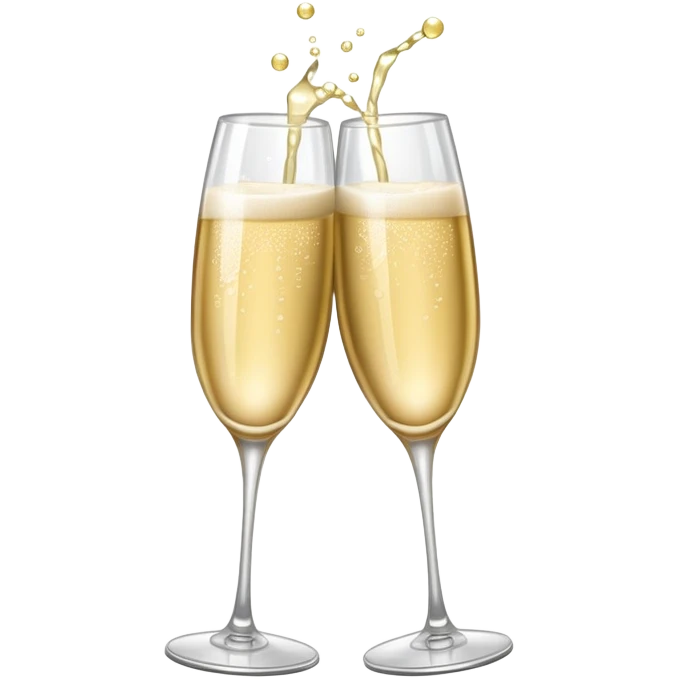 Two Champagne glass clink with sparkle emoji