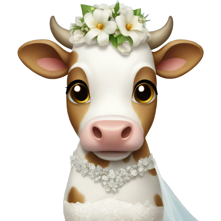 Cow in a wedding dress emoji