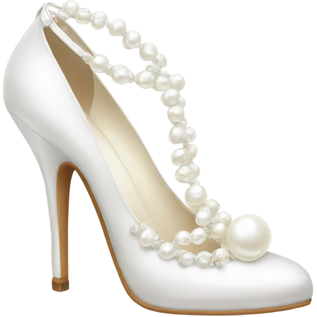 White pearl studded heels emoji