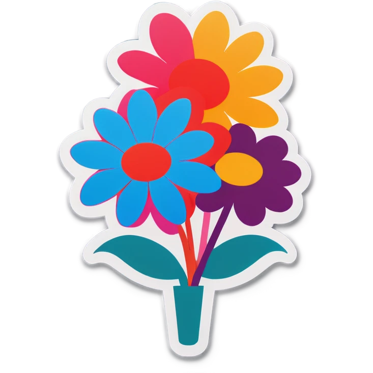 Big colorful flowers bouqet emoji