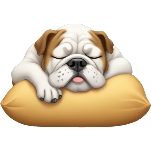 bulldog sleeping and waiting emoji