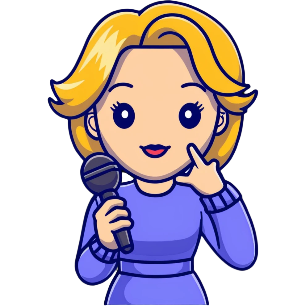 Kylie Minogue pop singer with microphone emoji