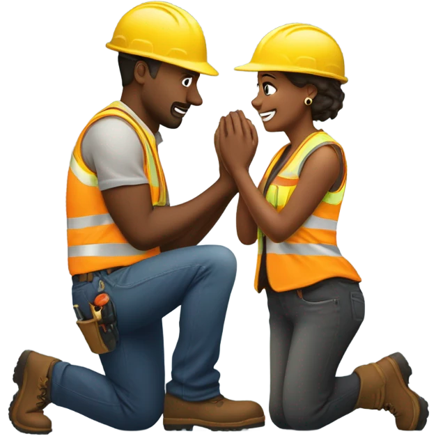 construction worker proposing marriage  emoji