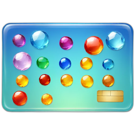 Glass credit card with gems emoji
