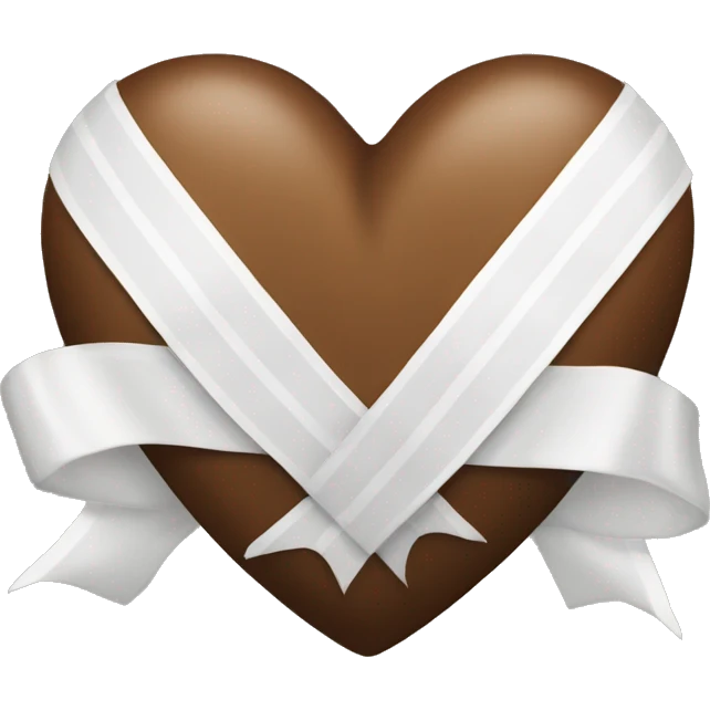 brown heart with white ribbon emoji