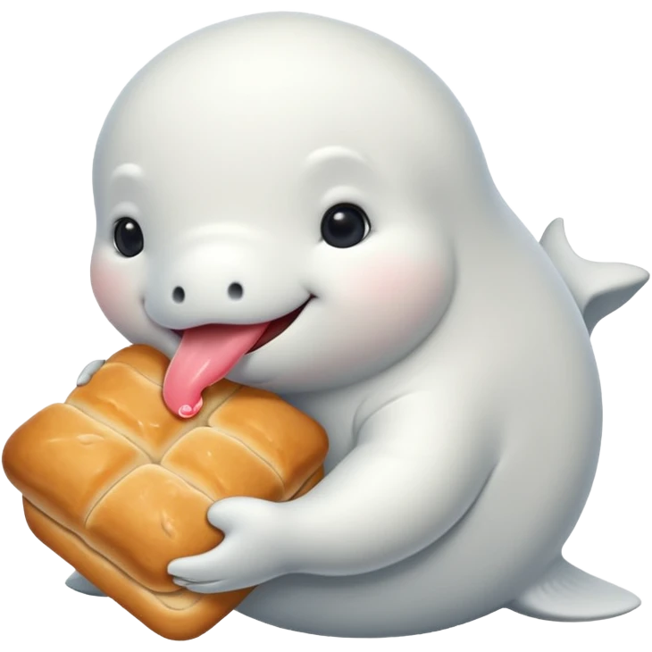 A beluga eating sweet bread  emoji