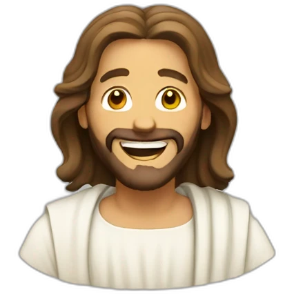 Jesus laughs emoji
