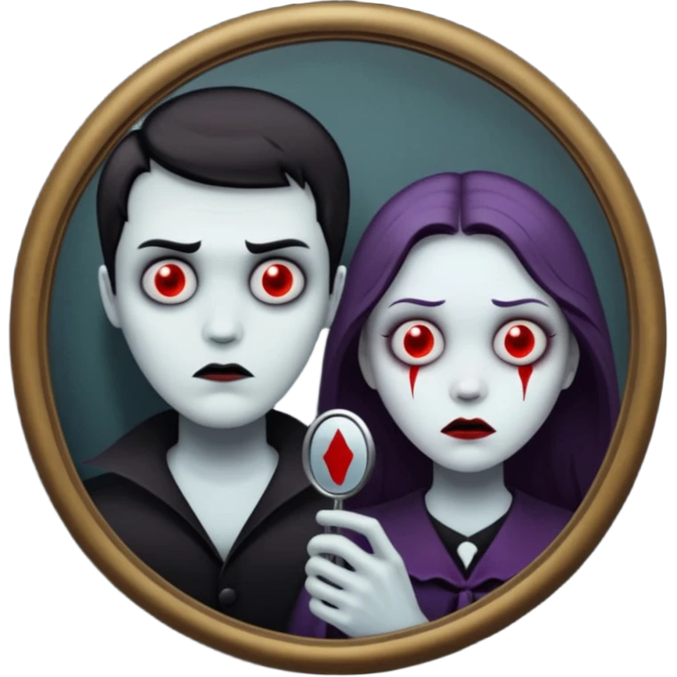 Spooky killer on mirror behind me
 emoji