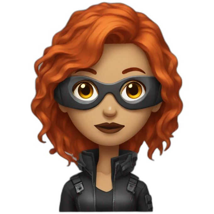 cyberpunk redhead woman emoji
