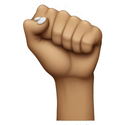 hand fist holding a guitar pick emoji