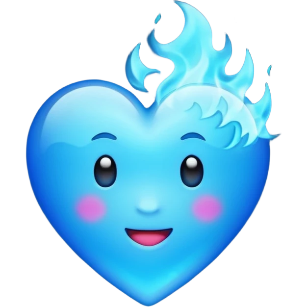 Emoji style Blue fire heart  emoji