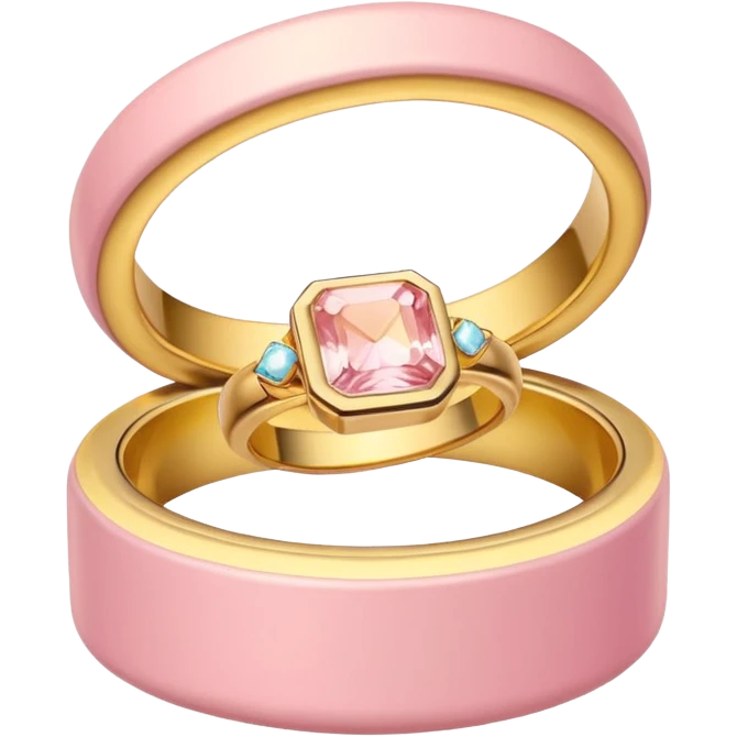 The ring in the box in soft pink, beige and yellow pastel colors emoji