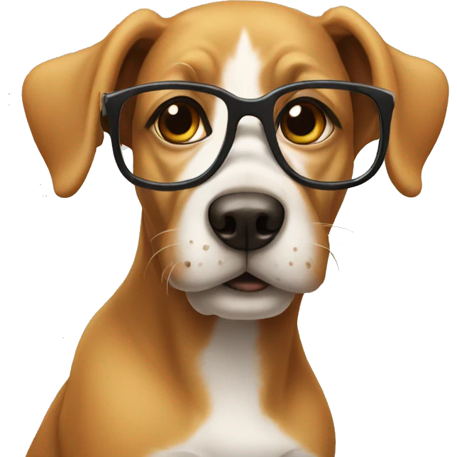 Dog wearing glasses emoji