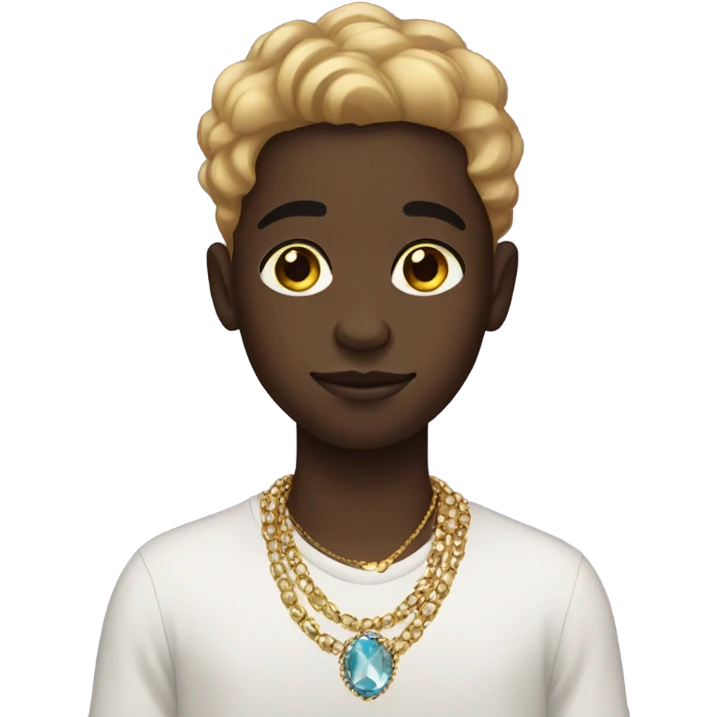 dark-skinned boy with jewelry emoji