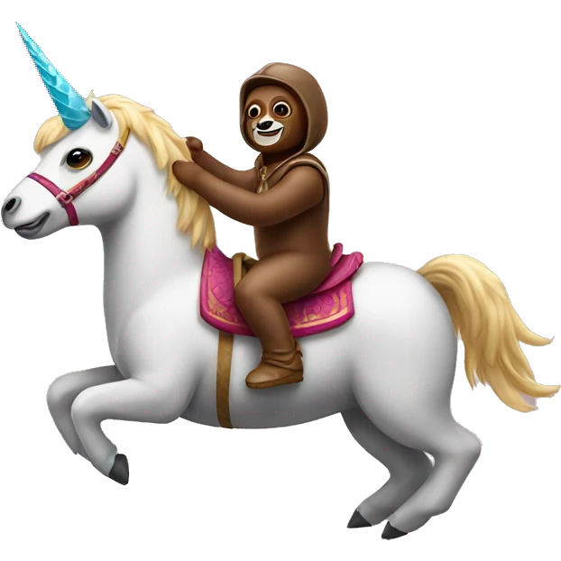 Sloth riding unicorn  emoji