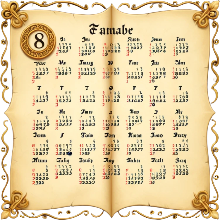  fantasy calendar page emoji