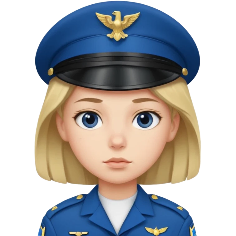 blue uniformed girl soldier emoji