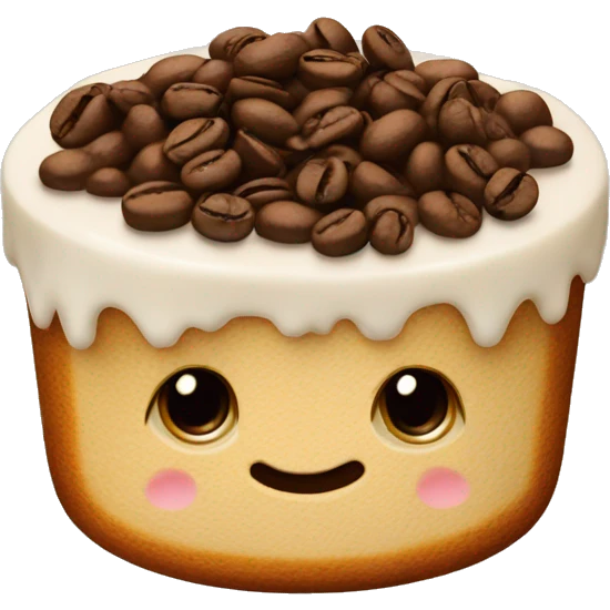 tiramisù with coffee beans on top emoji