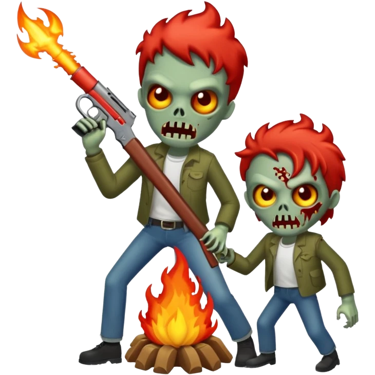 Un Zombies con armas de fuego  emoji
