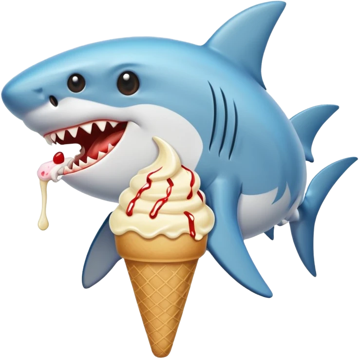 Shark eating ice cream emoji