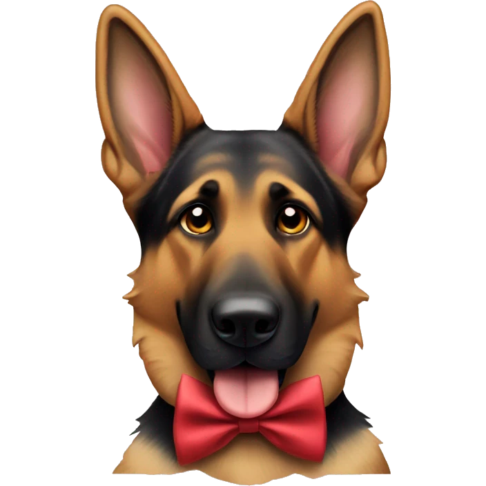 German shepherd with bow tie emoji