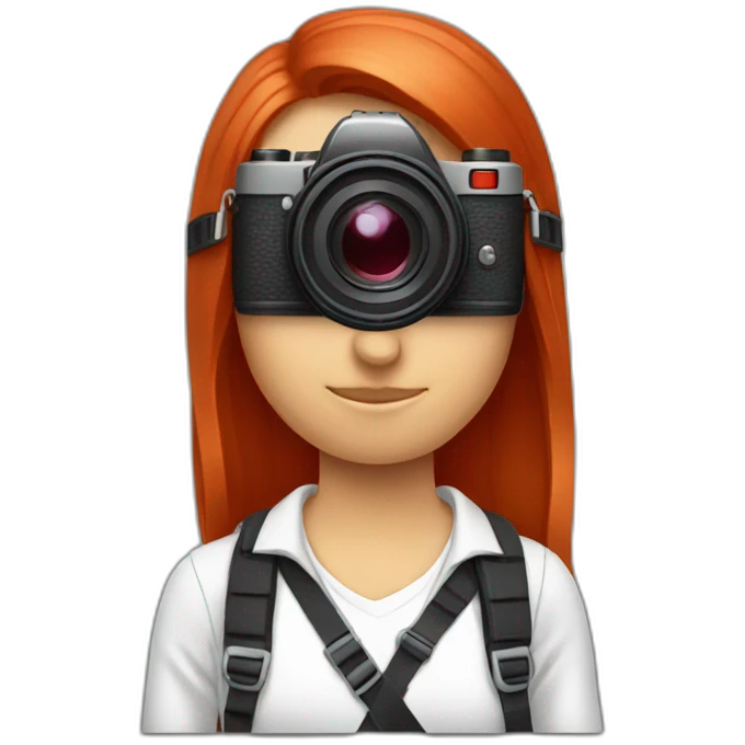 Red head with camera emoji