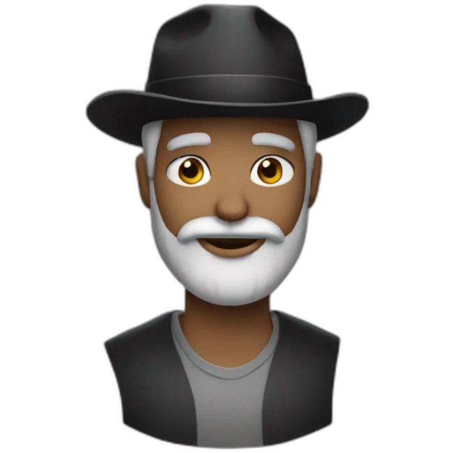 grey beard black hat guy emoji