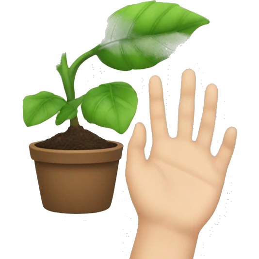 plant and hand emoji