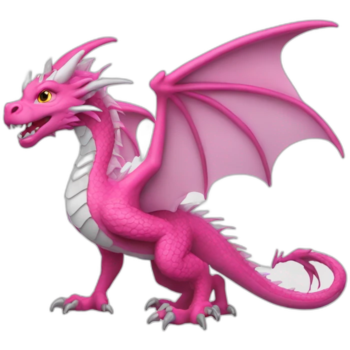 Un dragon couleur rose avec ses ailes emoji