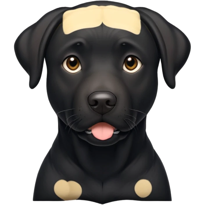Perro Labrador  negro adulto con la mandíbula  un poco más marcada emoji
