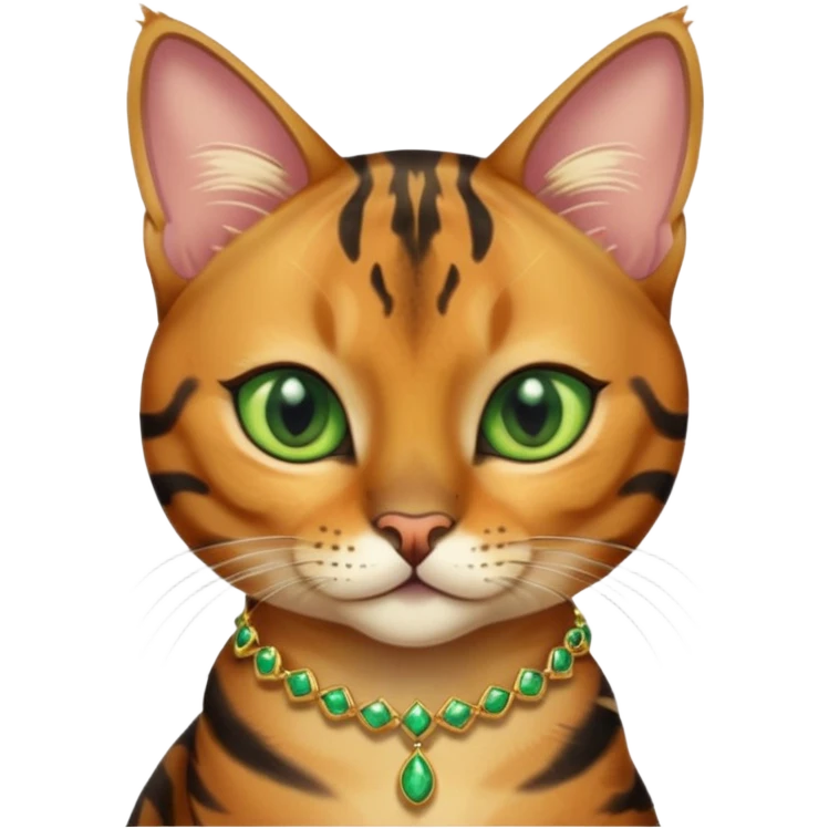 cute Bengal cat with jewellery  emoji
