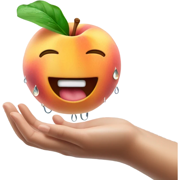 Shaking peach emoji