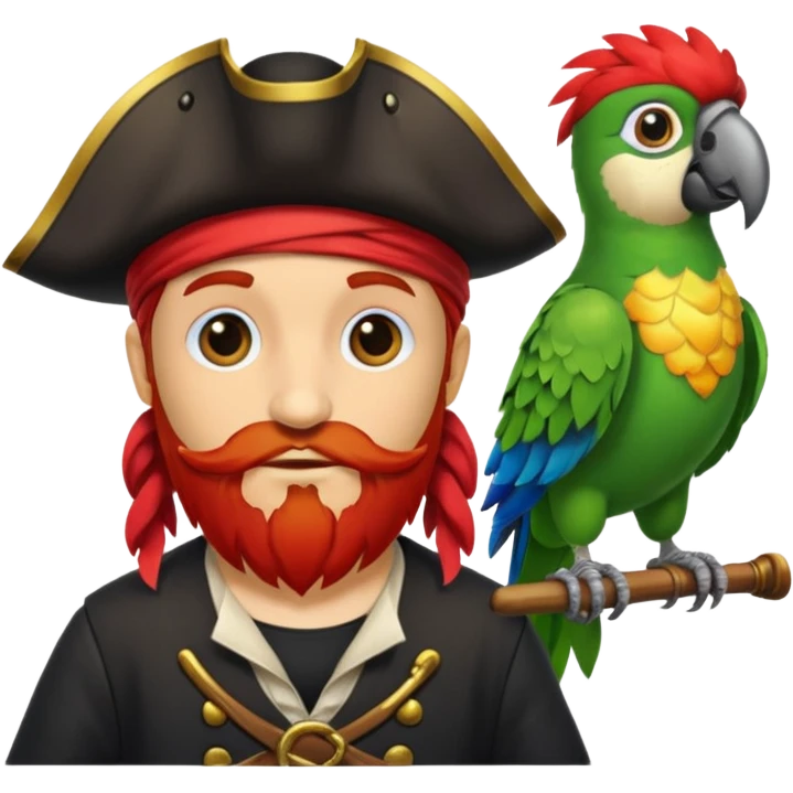 pirate and parrot emoji