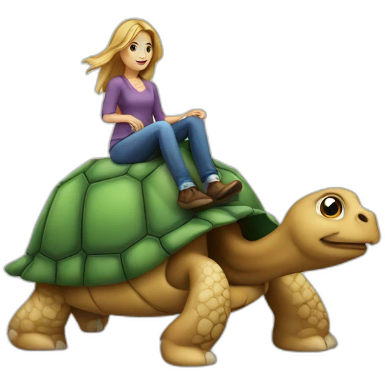 Cheval sur tortue sur chat emoji