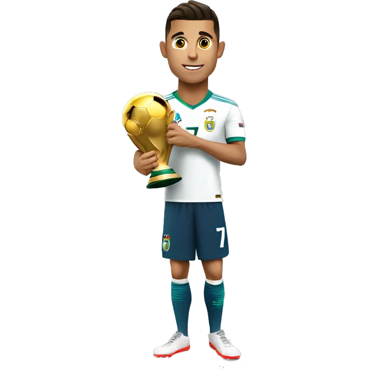 Cr7 con la copa del mundo emoji