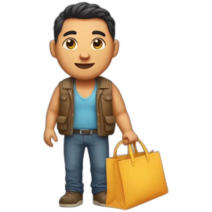big man with a tote bag emoji