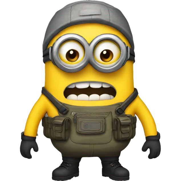 A minion in survival clothing emoji