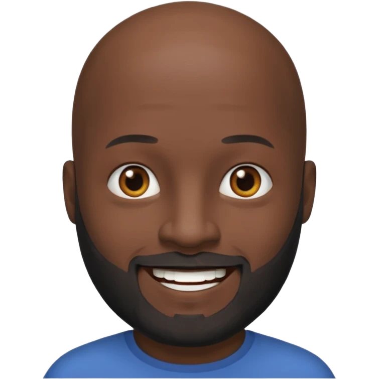 Black bald head half gray & black beard emoji
