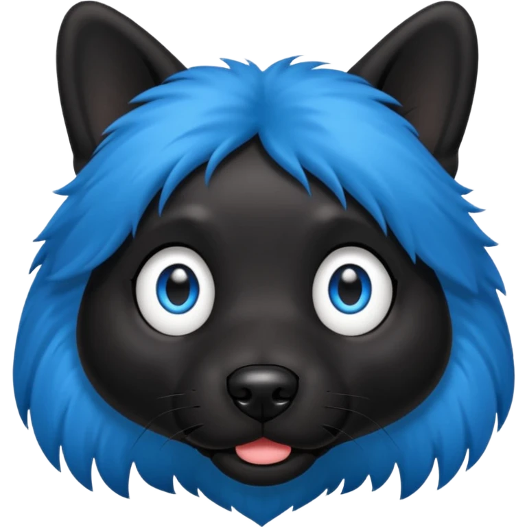Black dog with blue eyes  emoji