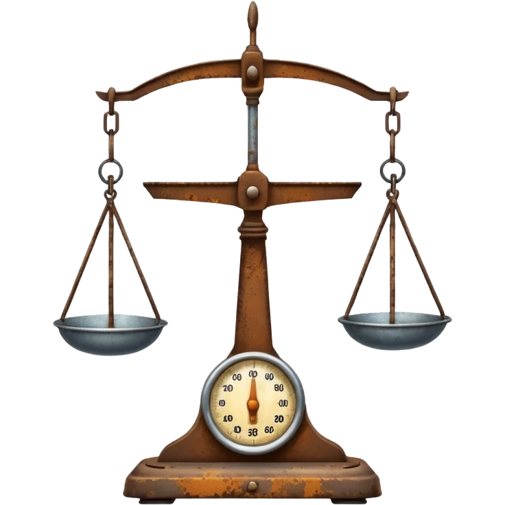 An emoji in ios style of an unbalanced old scale emoji