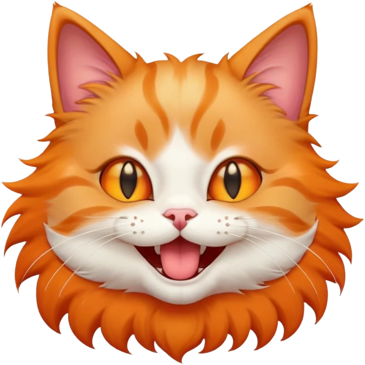 cat smiling with mouth open with star eyes emoji