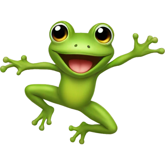 Cute jumping frog  emoji