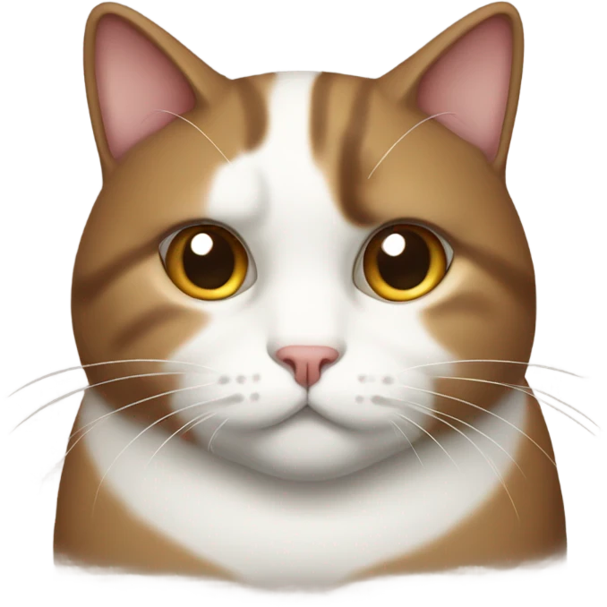 Fat brown and white cat emoji
