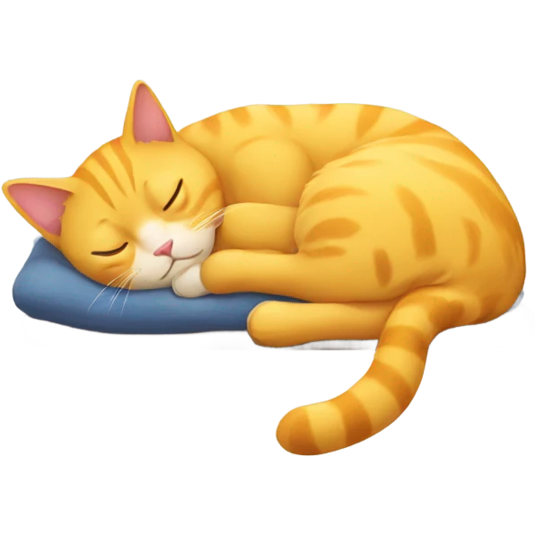 Yellow cat sleeping emoji