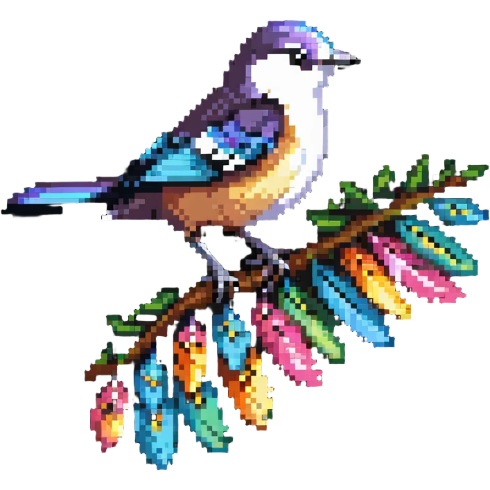 Small tit bird with colorful feathers emoji